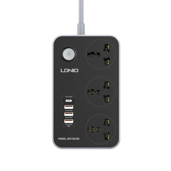 

Удлинитель LDNIO SC3412 3 розетки 3USB-1Type-C 3A 38W 2м черно-белый