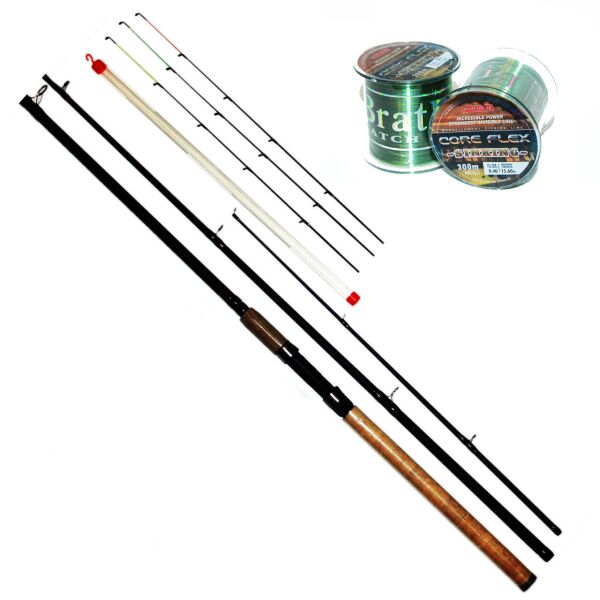 

Фидерный спиннинг BratFishing Taipan 3.3 м.(тест 80 - 180 г.) + леска 300 м. в подарок