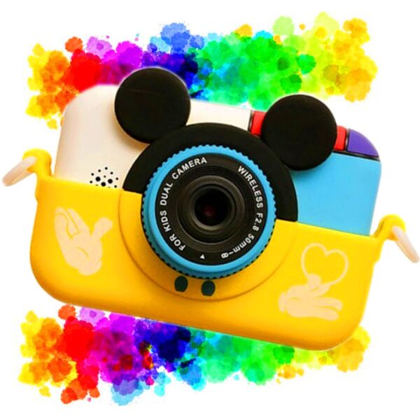 

Детский цифровой фотоаппарат Мики Маус Fun Camera 1080 FHD 2 камеры MP3 Игры Желтый