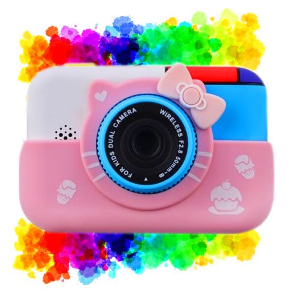 

Детский цифровой фотоаппарат Hello Kitty Fun Camera 1080 FHD 2 камеры MP3 Игры Фиолетовый Розовый
