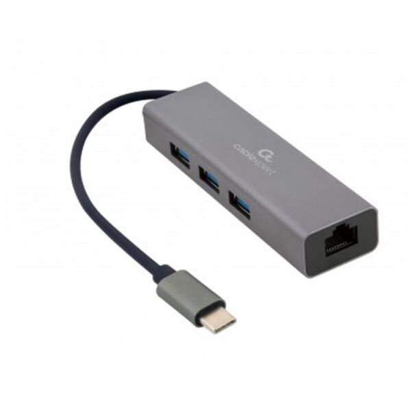 

Концентратор USB-C Cablexpert 3хUSB3.1 металл, Grey (A-CMU3-LAN-01)