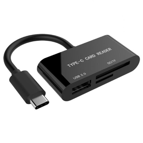 

Кардридер USB Type-C Gembird UHB-CR3-02 Black