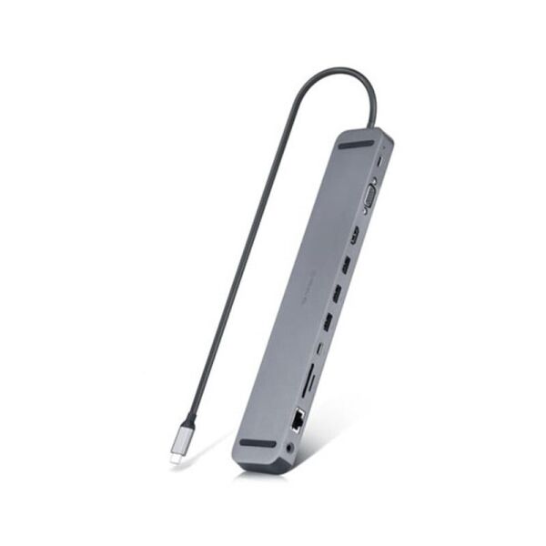 

Концентратор REAL-EL CQ-1000 USB3.0х3/USB-C/HDMI/VGA/RJ45/SD/TF/3.5 mm audio, 0.4m, Space Grey UAH