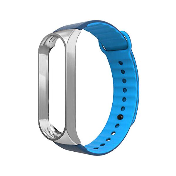 

Ремешок для спортивного браслета ArmorStandart Sport Silicone Band for Xiaomi Mi Band 3 Silver/Blue-Light Blue