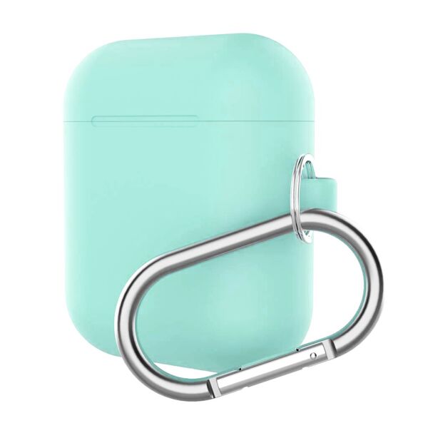 

Чехол New Airpods Silicon case with hook sea blue (in box)