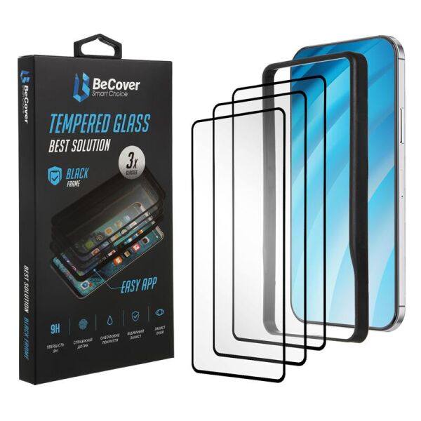 

Защитное стекло BeCover Premium Easy Installation для Xiaomi Redmi 9 Black 3шт (705478)