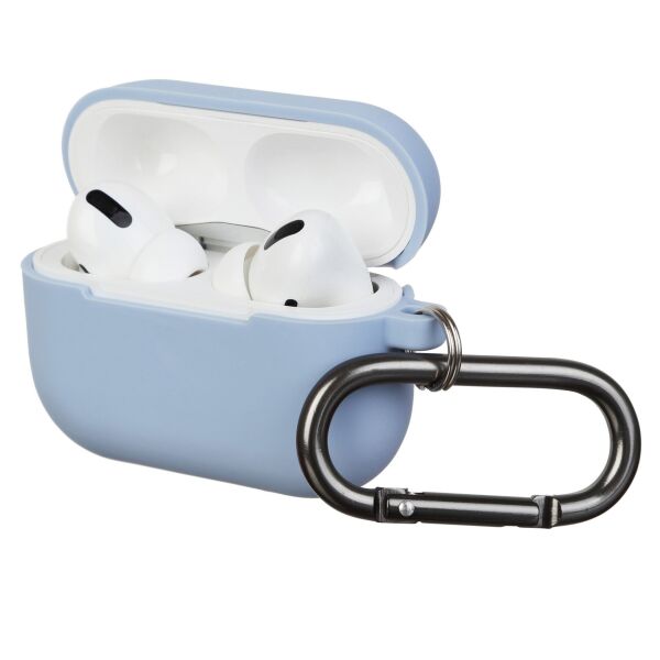 

Чехол Airpods Pro Ultrathin Silicon case with hook Light Blue (in box)