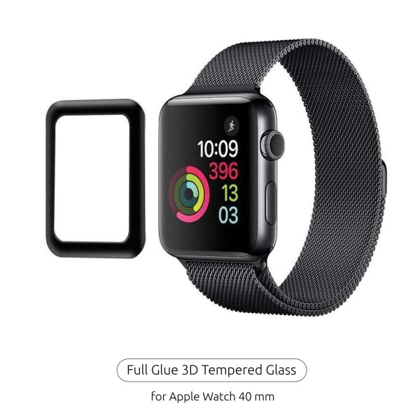 

Защитное стекло Apple Watch 4/5/6/SE Full Glue Tempered Glass 40 mm Black