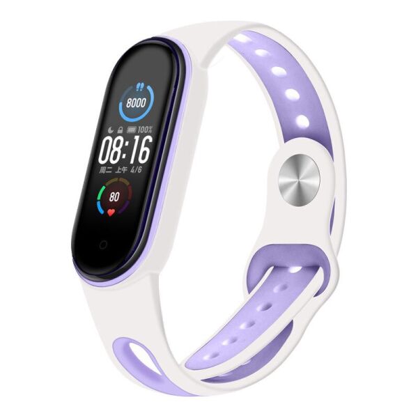 

Ремешок BeCover Sport Style для Xiaomi Mi Smart Band 5/Mi Smart Band 6 White-Purple (705175)