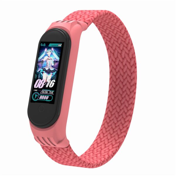 

Ремінець для спортивного годинника Ремешок ArmorStandart Braided Solo Loop для Xiaomi Mi Band 4/5/6 Pink size L