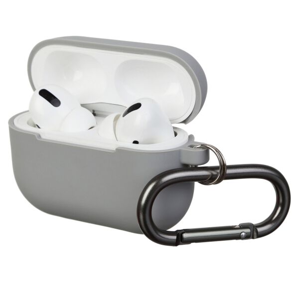 

Чехол Airpods Pro Ultrathin Silicon case with hook Light Grey (in box)