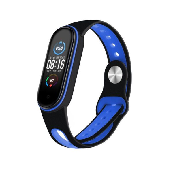 

Ремешок BeCover Sport Style для Xiaomi Mi Smart Band 5/Mi Smart Band 6 Black-Deep Blue (705166)