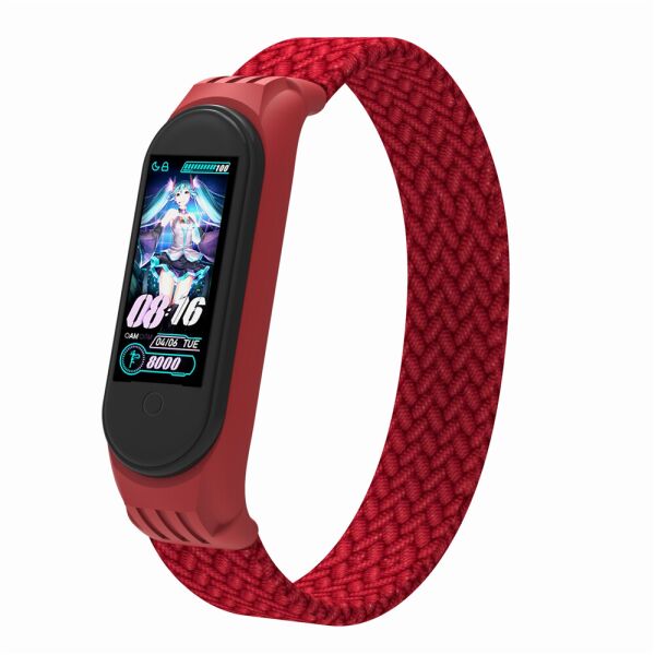 

Ремінець для спортивного годинника Ремешок ArmorStandart Braided Solo Loop для Xiaomi Mi Band 4/5/6 Red size M