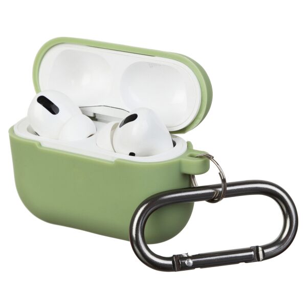 

Чехол Airpods Pro Ultrathin Silicon case with hook Matcha Green (in box)