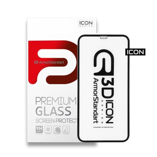

Защитное стекло Armorstandart Icon для Apple iPhone 12 Pro Max Black, 0.33mm, 3D (ARM57194)