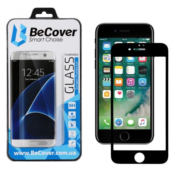 

Защитное стекло BeCover для Apple iPhone SE 2020/8/7 Black (701040)