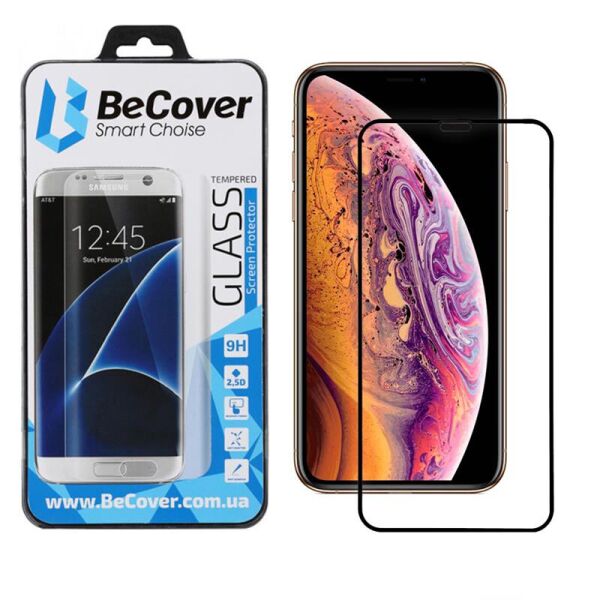 

Защитное стекло BeCover для Apple iPhone X/XS Black (702622)