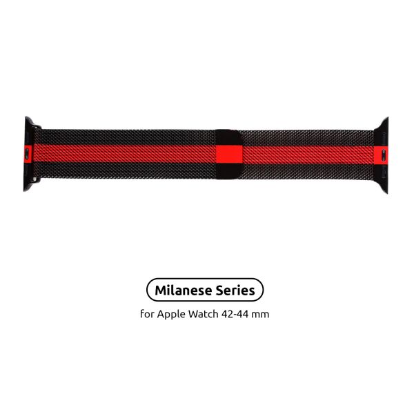 

Ремешок для спортивных часов Armorstandart Milanese Loop Band для Apple Watch All Series 38-40mm Black/Red (ARM54392)