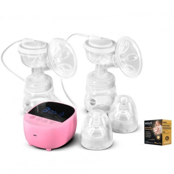 

Электрический двойной двухфазный молокоотсос Bebumi BD1 (pink) с силиконовой соской + пакеты для молока