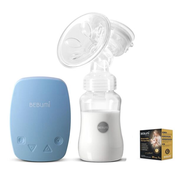 

Электрический молокоотсос Bebumi BS Eco (C blue) с силиконовой соской + пакеты для хранения грудного молока