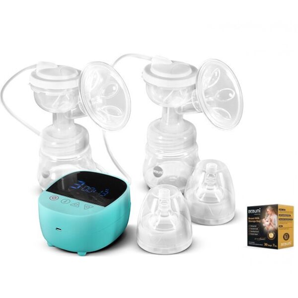

Электрический двойной двухфазный молокоотсос Bebumi BD1 (blue) с силиконовой соской + пакеты для молока