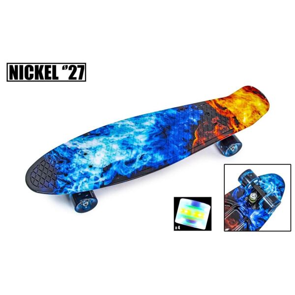 

Пенни борд Скейтборд пенни Nickel 27 cо светящимися колесами Fire and Ice 70х19 см пластиковый до 90 кг