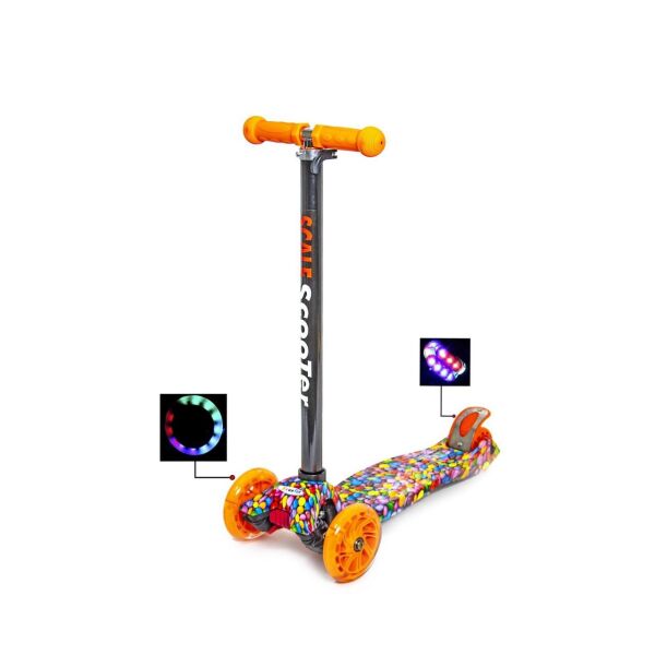 

Самокат детский трехколесный Scale Scooter Maxi 3-6 лет до 60 кг Светящиеся колеса Карамель Original