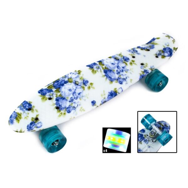

Скейтборд пенни Пенни борд 22 дюйма с рисунком FLOWERS Светящиеся колеса Скейт 57х15 см до 80 кг