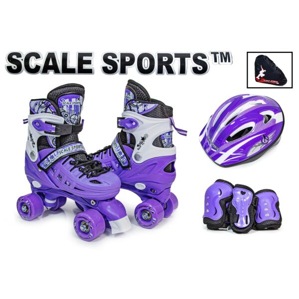 

Комплект Квады ролики раздвижные для детей четырехколесные Scale Sports Фиолетовые