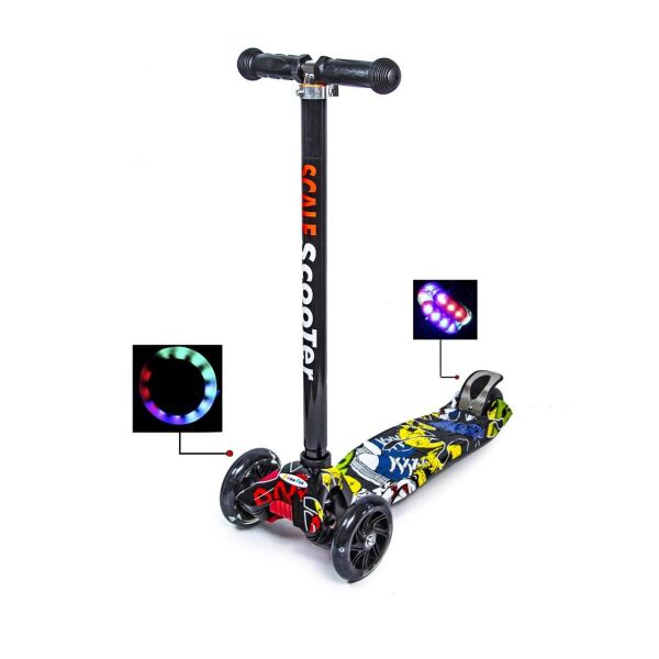 

Самокат трехколесный детский Scale Scooter Maxi JOKER для детей от 3-6 лет до 60 кг Светящиеся колеса