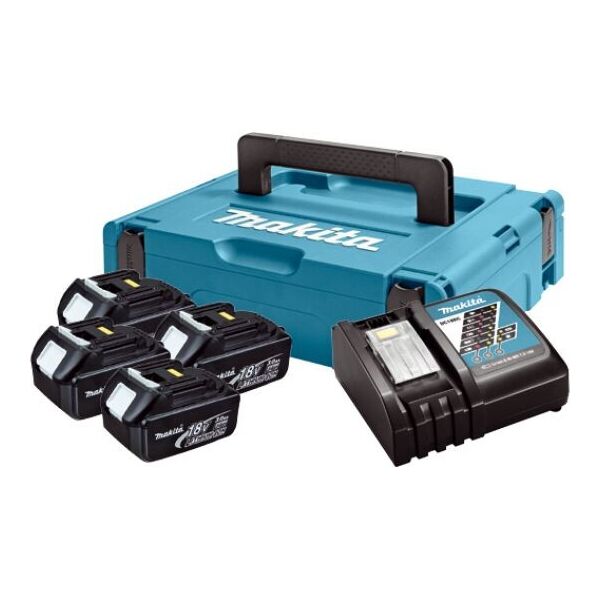 

Набор аккумуляторов Makita 197954-1 LXT (BL1830x4, DC18RC, Makpac1)