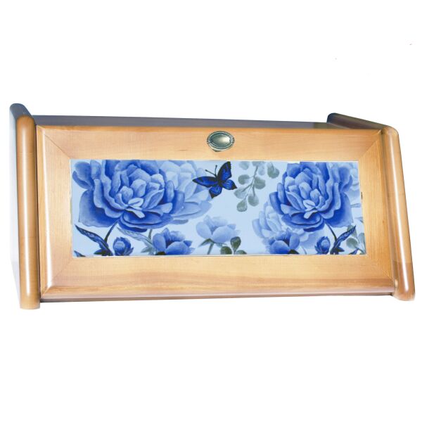 

Хлебница деревянная голубые пионы 18х40.5х27.5 см Mazhura ольха деревянный (mz682131)