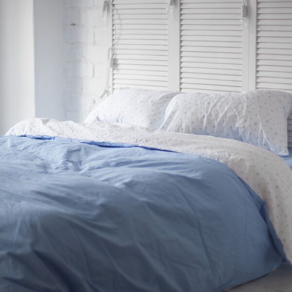 

Комплект постельного белья Евро 200х220 "Хлопковые Традиции", поплин, PF55 Голубой/мелкая голубая звёздочка