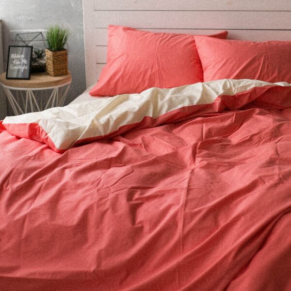 

Комплект постельного белья Семейный 2 х 155х215 "Хлопковые Традиции", поплин, PF09 Коралл/крем