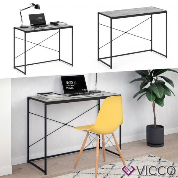 

Компьютерный стол лофт 100х45 Vicco Fyrk, бетон