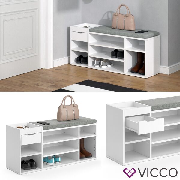 

Скамейка для обуви Vicco Eleon, белая