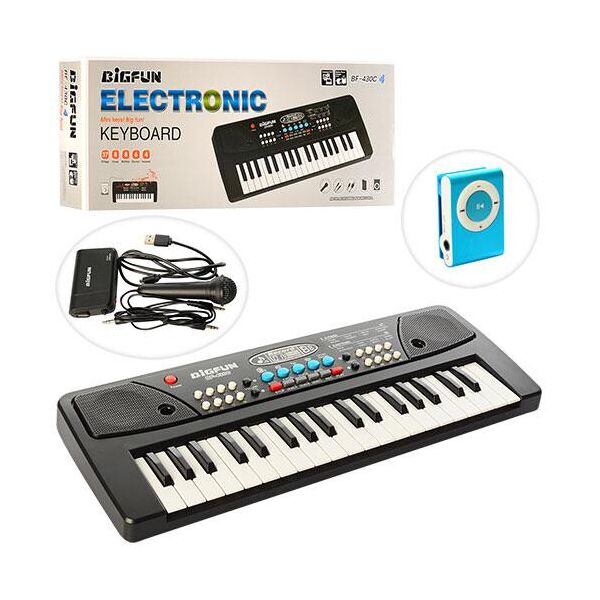 

Детская развивающая игрушка пианино синтезатор BigFun 37 клавиш, запись, звуки животных, MP3 (BF-430C4)