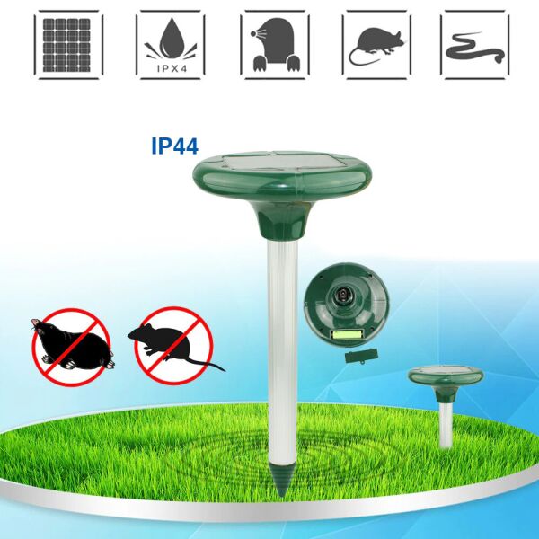 

Ультразвуковой электронный отпугиватель грызунов кротов Solar Rodent Repeller GARDEN PRO на солнечных батареях с влагозащитой