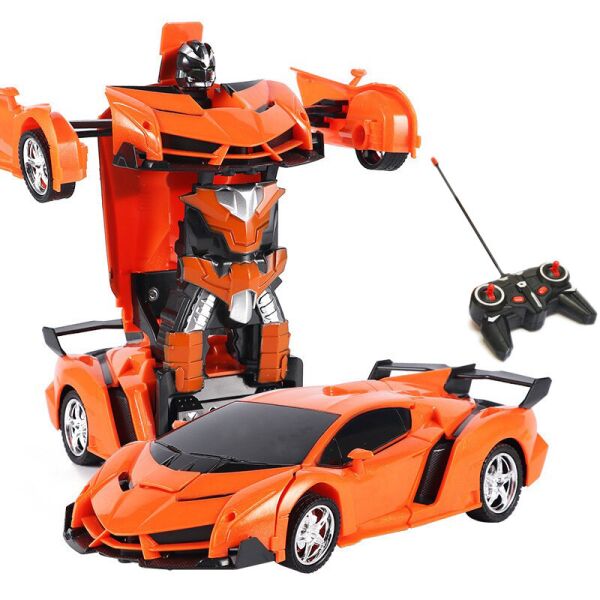 

Машинка трансформер на радиоуправлении Lamborghini Transformer Robot Car Автобот модель 1:18 Оранжевый