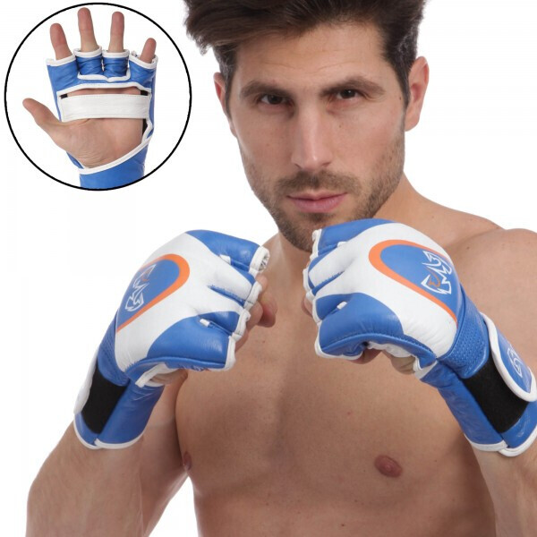

Перчатки для смешанных единоборств MMA кожаные RIV MA-3305 р-р L,синий