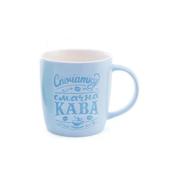 

Чашка керамическая Flora Спочатку смачна кава 0,35 л. голубая 28204