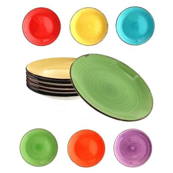 

Набор тарелок керамических Flora Rainbow микс 19,5 см. 6 шт 45047