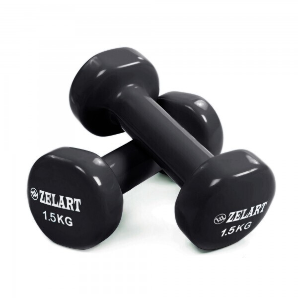 

Гантели для фитнеса с виниловым покрытием Zelart Beauty TA-5225-1_5 Black