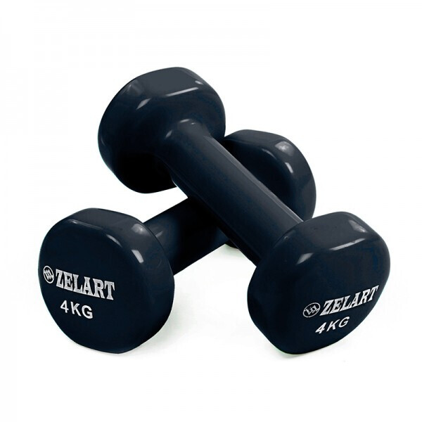

Гантели для фитнеса с виниловым покрытием Zelart Beauty (2x4кг) TA-5225-4 Black