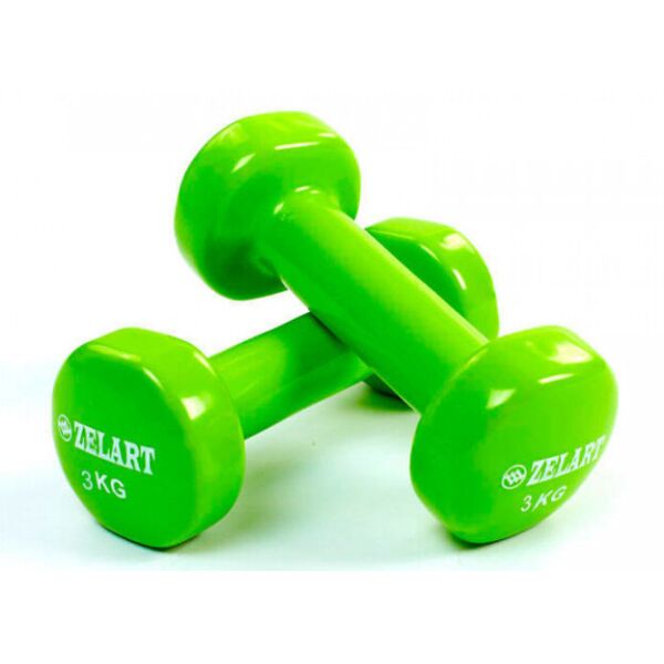 

Гантели для фитнеса с виниловым покрытием Zelart Beauty TA-5225-3 Green