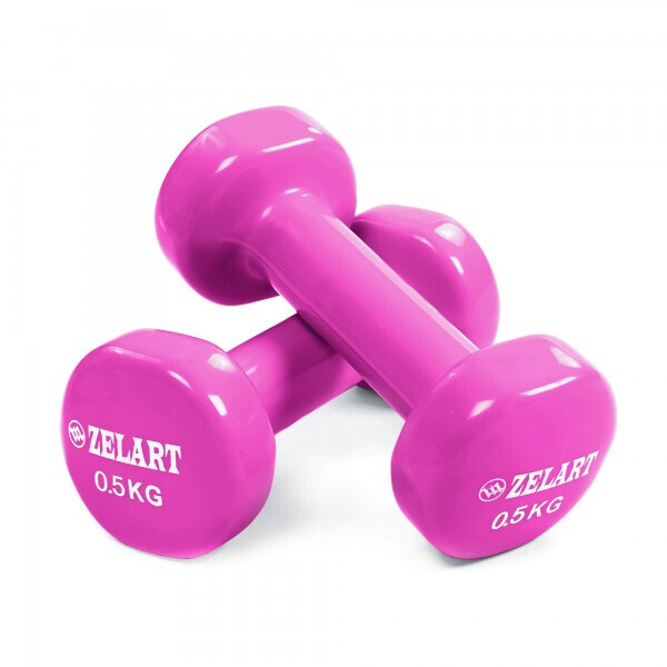 

Гантели для фитнеса с виниловым покрытием Zelart Beauty TA-5225-0,5 Violet