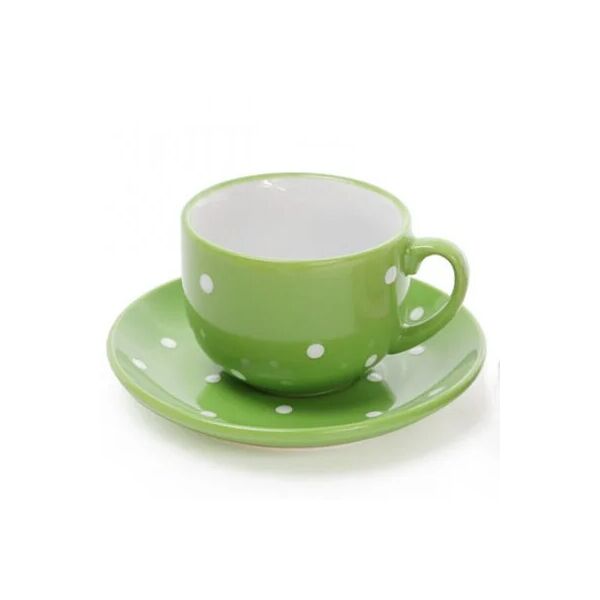 

Чашка керамическая Flora с блюдцем в горошек 0,25 л. 31311