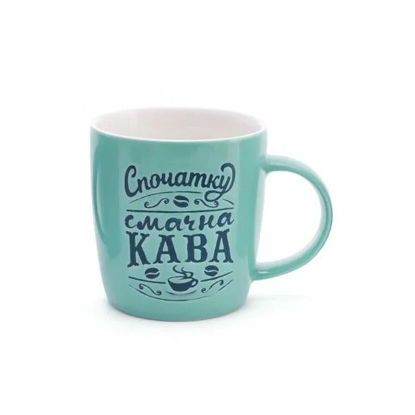 

Чашка керамическая Flora Спочатку смачна кава 0,35 л. изумрудная 28203