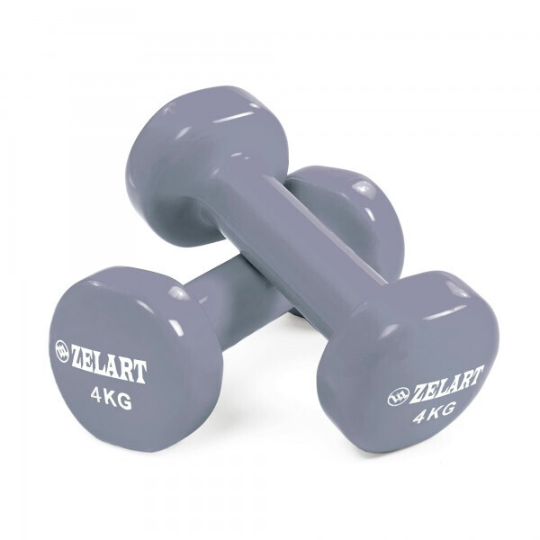 

Гантели для фитнеса с виниловым покрытием Zelart Beauty (2x4кг) TA-5225-4 Grey