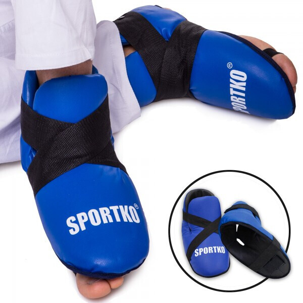 

Футы для кикбоксинга, тхэквондо кожвинил SPORTKO UR SP-4707 ЗС1 р-р L,синий